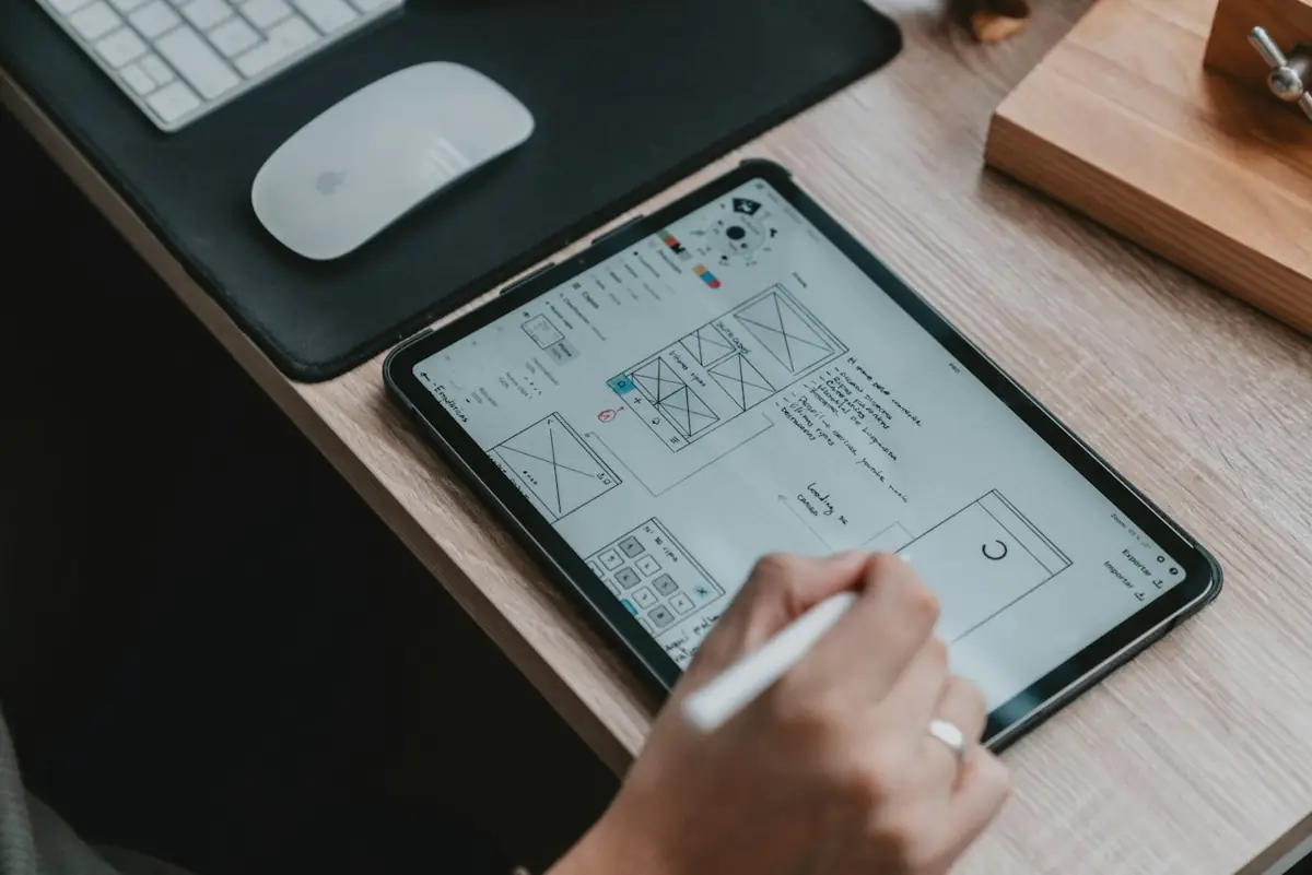 Designing a chatbot conversation flow on a tablet