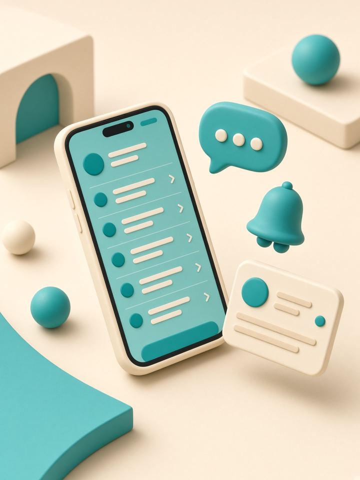 Simple phone app with a list and chat