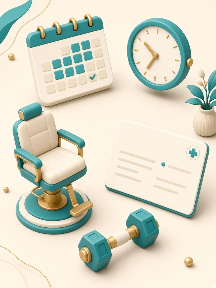Calendar, clock and local booking items